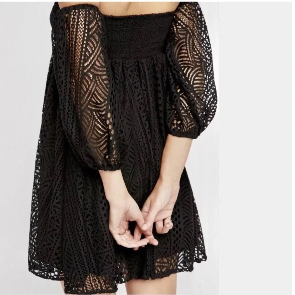 Free People Emmy Lou Mini Dress in Black‎ Size Small - Picture 3 of 11
